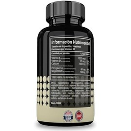 Calcium Complex con 90 tabletas  Con Vitamina A, Fosforo, Oxido de Magnesio, Fosfato y Carbonato de Calcio y Vitamina D  Hecho en USA  Suplementos
