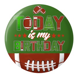 Birthday Pin Football Birthday Party Decorations – Funny Football Party Favors, Sports Theme Birthday Supplies for Men Women Kids, 2.3 Inch Gift Button Badge