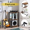 Homy Casa 3-Tier Record Player Stand with Guitar Holder, Vinyl