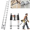 Qimu Telescoping Ladder 16.4FT Aluminum Telescoping Ladder with 2 Detachable
