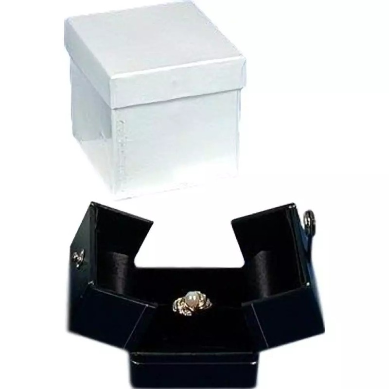 FindingKing 12 Large Black Ring Gift Boxes with Snap Lids