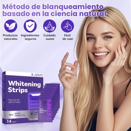 LUSCR Purple Teeth Whitening Strips, 7Pares-14 Tira Tiras Blanqueadoras De Dientes,Effectively Removes Surface Stains,Deja los dientes naturalmente blancos，Portátil,Ideal para usar en casa o de viaje(2 Box)