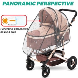 PEVRUAY Universal Rain Cover for Prams, Comfort Rain Cover for Buggies, Sports Prams with Window, Wind Protection, Free from Harmful Substances, Good Air Circulation, Protection Against Dirt