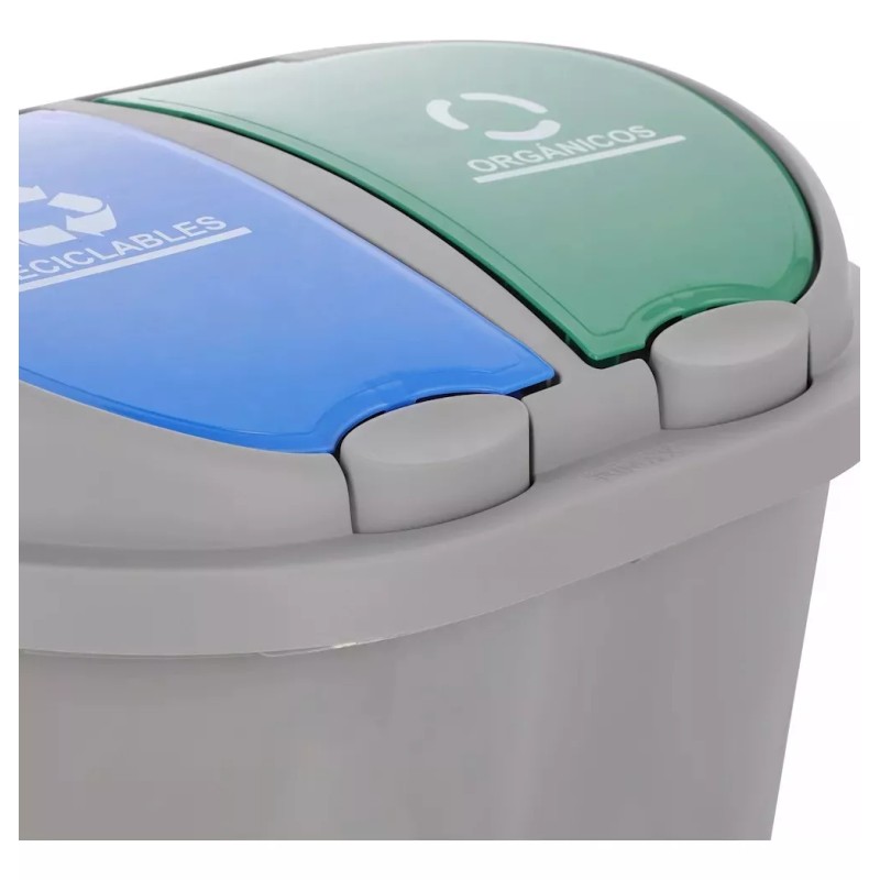DecoHome Bote De Basura 2 Compartimentos Organicos Reciclables 50lts
