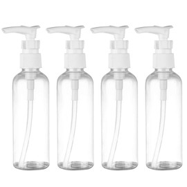 4 Stück 60ml Kunststoff Pumpflasche,Transparente Airless Pumpflasche, Reise Spenderflasche Kunststoff Pumpflasche Leere Luftreiseflaschen Plastikflaschen für Kosmetische Lotion für Reisen