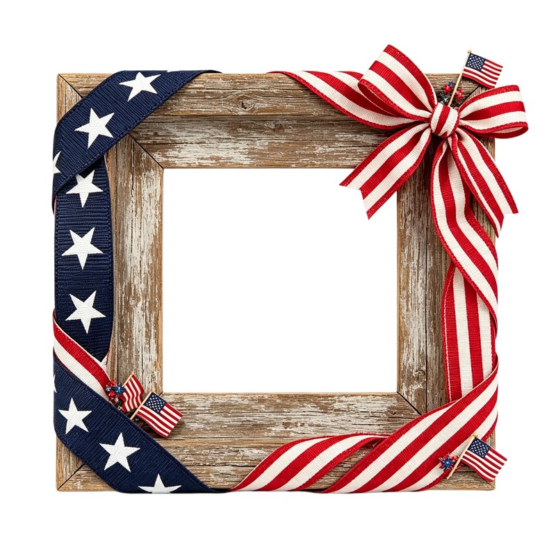 Patriotic Ribbon 2 Rolls 20 Yards 1.5" Red White Blue