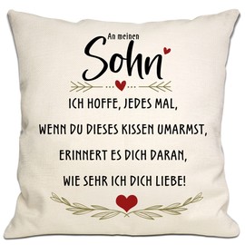Bommex Son Gift from Mum Dad I Hope Every Time You Hug This Pillow It Reminds You How Much I Love You Cushion Cover for Son Graduation Birthday (Son)