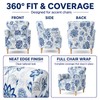 HonorHut Blue Armchair Slipcover with Lotus Prints