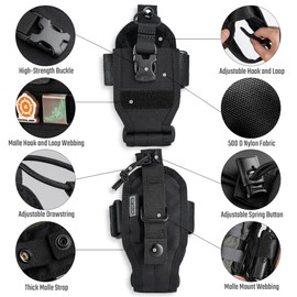 TACTICAL GEEK EXT10 Tactical Double Magazine Bag Small Molle Bag Organiser Side Pocket Organiser for Travel, Hiking, Field Training, Climbing, Cycling