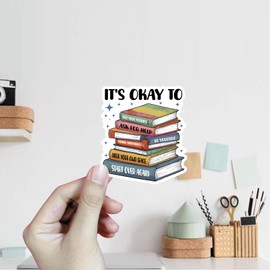 (3Pcs) It's Okay to Feel Your Feelings Sticker Motivational Quotes Stickers Decal Waterproof Vinyl Stickers Adult for Laptop Kindle Car Tumbler Water Bottle Mug Phone Notebook Helmet - Size 3”x2.7”