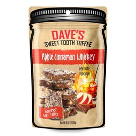 Small Batch Toffee, 1/4lb Pouch - Dave's Sweet Tooth - Award Winning Chocolate Almond Toffee Snack Candy & Sweets Recipe:_Apple Cinnamon 
