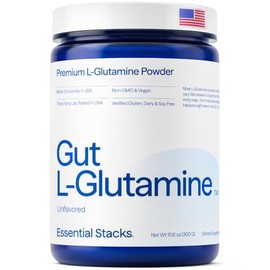 Essential Stacks L-Glutamina Intestinal - 300 g - Sin Gluten, Lácteos ni Soja