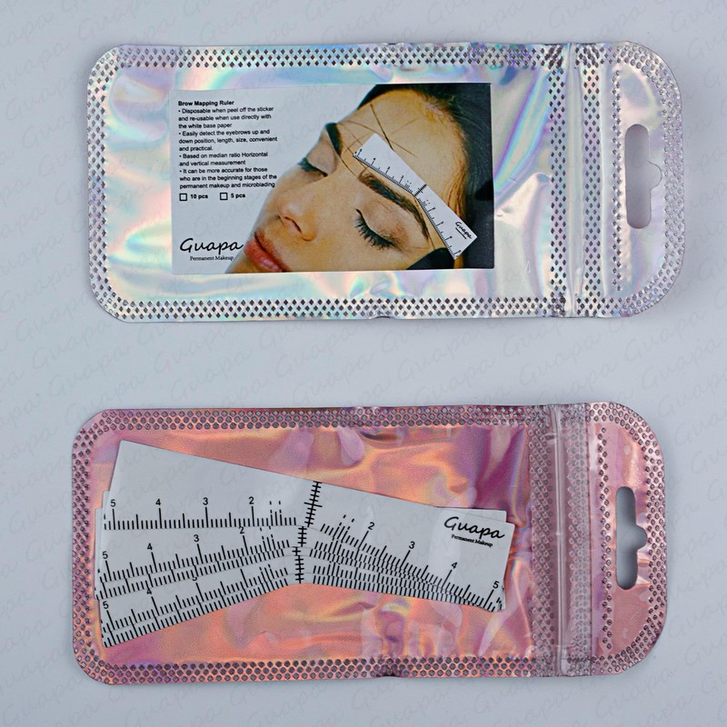 Guapa Eyebrow Ruler Stencils， Mapping Brow Tools Microblading Stickers Permanmemt