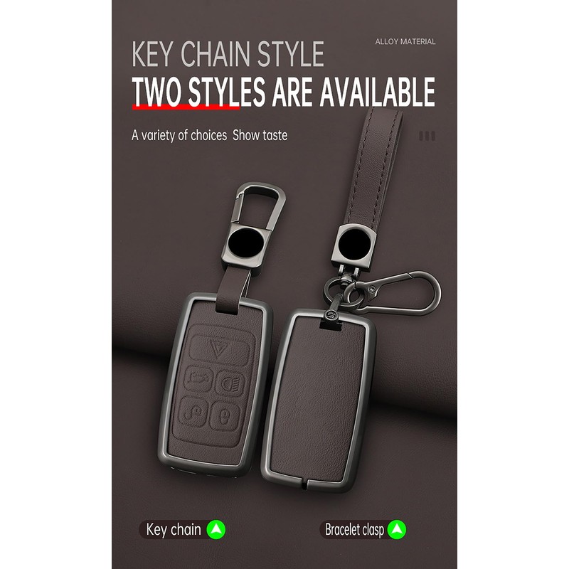 ontto Alloy Leather Remote Key Fob Cover Fit for Defender