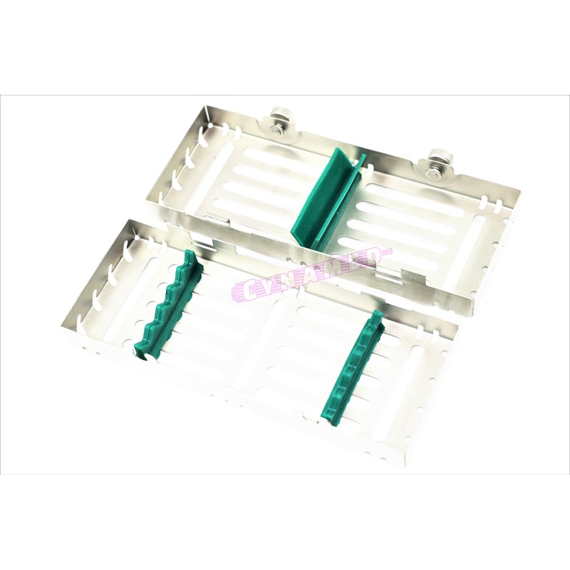 Detachable Sterilization Cassette with Buttons Green German Autoclavable 5 Slot