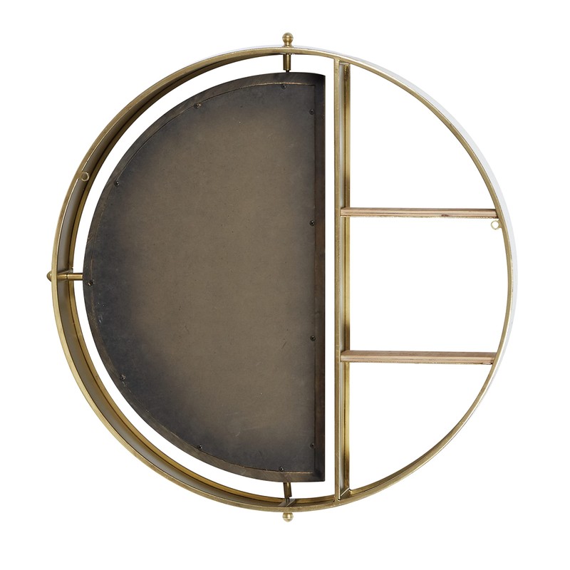 Deco 79 Wall Shelf, 28"L x 5"W x 27"H, Gold