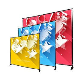 Sign Talk 10x8ft Telescopic Banner Stand Step and Repeat Adjustable Backdrop Wall Exhibitor Expanding Display Photographic Background Trade Show Photographic Back Ground