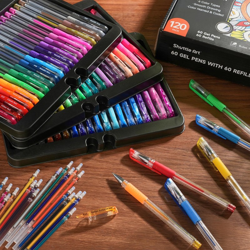 Shuttle Art Gel Pens, 120 Pack Gel Pen Set Packed