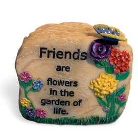 BANBERRY DESIGNS Friendship Rock - Engraved Words - Embossed Hand-Painted Design - Inspirational Friend Gift - 2.5" H x 2.5" W