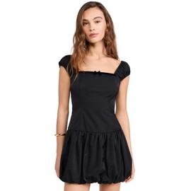 WAYF Women's Bubble Hem Mini Dress, Black, S
