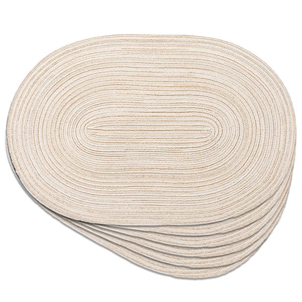Noctiflorous Oval Braided Placemats 12x18 Inch Table Mats Set of