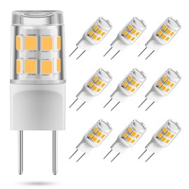 Sriomny G8 LED Bulb 2W, 20 25 30 Watt T4 G8 Halogen Equivalent,2700K Soft Warm White 120V JCD Type Two-pin G8 Base, Non-dimmable, Suitable for Cabinet Lighting, Indoor Lighting (10 Pack)