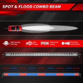 LED Light Bar 42 inch, 4WDKING 200W Off Road LED Spot Flood Combo Work Light Super Bright Truck Driving Fog Lamp IP69K Waterproof for Truck Jeep Roof Bumper Cars Wrangler ATV UTV Boat
