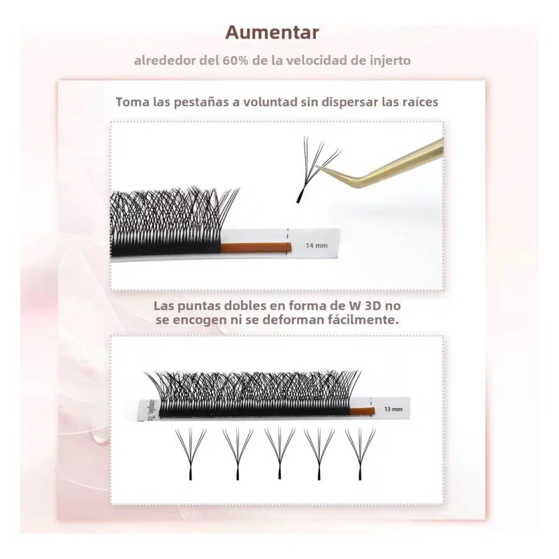 Extensión De Pestañas Nagaraku W Shape 3d Doble
