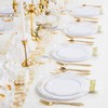 Supernal 210Pcs White and Gold Plastic Dinnerware Set,Disposable Plates and