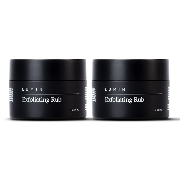Lumin Exfoliating Rub for Men 2 Pack Activated Charcoal Face Exfoliator Rub for Reducing Dullness, Dryness, Dark Spots, Blackheads, and Shaving Irritation Achieve Your Best Look