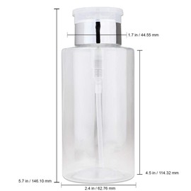 10oz Silver Push-Down Dispenser Bottle - 1 Bottle - Empty Refillable Pump Bottle for Nail Polish Remover Liquid Lotion Cream