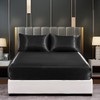 DuShow Fitted Sheet-Deep Pocket Satin Silky Bed Sheet,Breathable Soft and