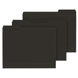 File Folder, PANDRI 120 Pack File Folder, 1/3 Cut Tab, Letter Size, Filing Folder for Office School Business, Black