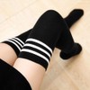 DRESHOW 2 Pairs Extra Long High Thigh Socks Striped Over