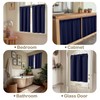OVZME Navy Blue Blackout Curtains for Small Window Treatment, Light