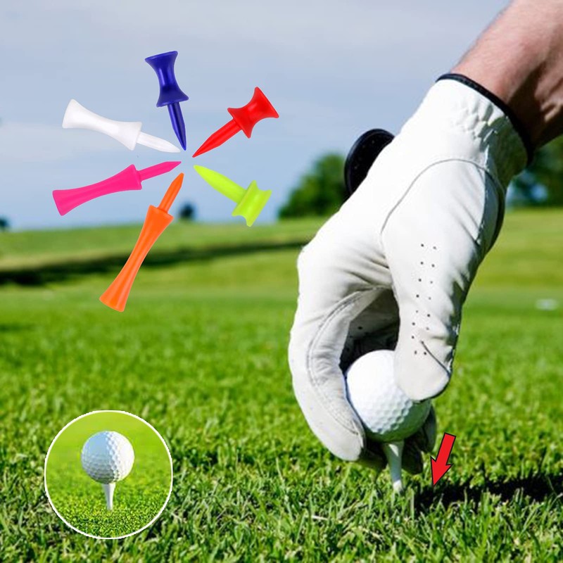 PUFEUOO 180 Pack Plastic Golf Tees, 6 Different Sizes Golf