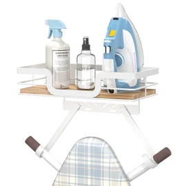 Paroto Ironing Board Holder Wall Mount, Laundry Room Organization Storage, White, T&V Shaped Space Saving Ironing Board Hanger for Laundry Room Decor and Accessories
