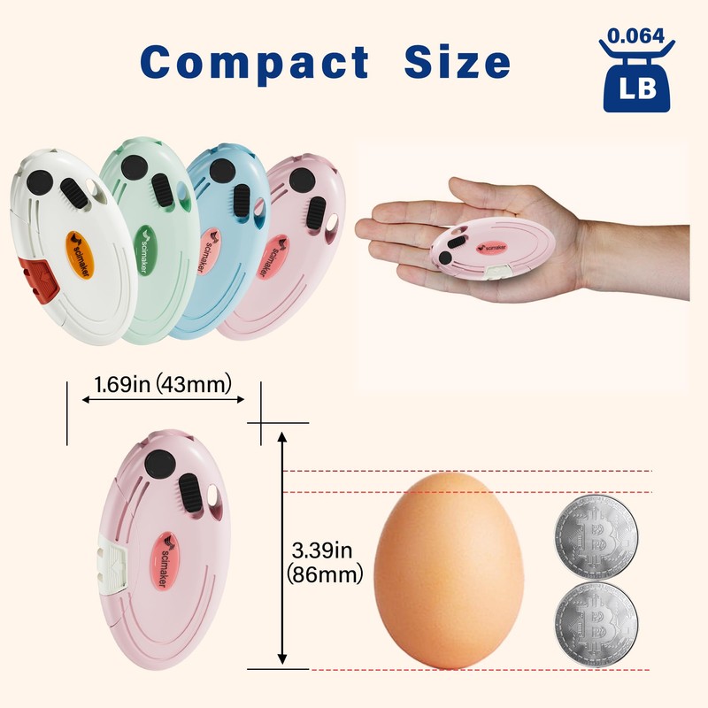 Box Cutters, Lightweight 4- Piece Folding Utility Knives Set, Razor