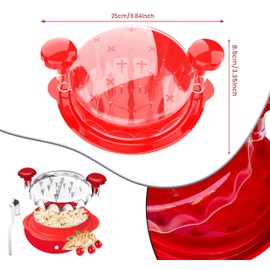 Upgrade Chicken Shredder, 2024 Chicken Shredder Tool Twist Large, Visible Meat Shredder Machine for Chicken Breast, Cleaning Brush with Mat, Anti-Slip & Ergonomic Handle, Heat Resistant (Red)