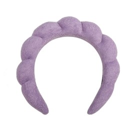 ROWAGY Women Sponge Puffy Spa Headband for Washing Face Makeup Skincare Head Band (Purple)
