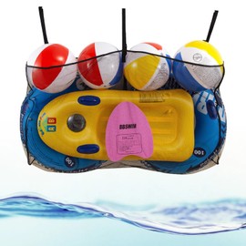 Pool Float Storage Bag,Pool Toy Storage Net Mesh Bag,Swimming Pool Float Organizer Holder Hanging Mesh,Adjustable Pool Storage Net Bag for Balls,Floats,Water Inflatable Toys Pool Accessories Equipment