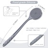 Manmihealth Silicone Back Scrubber (Thin Bristles) & Bath Glove &