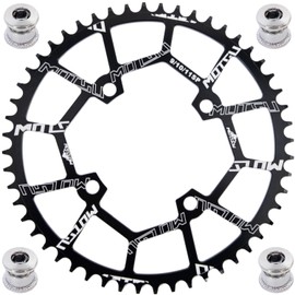 YBEKI 30T 32T 34T 36T 38T 40T 42T 44T 46T 48T 50T 52T Chainring 104BCD Round Oval Narrow Wide Single Bike Chainring for 8 9 10 11 Speed Mountain Bike Road Bike MTB BMX (Black Round, 50T)