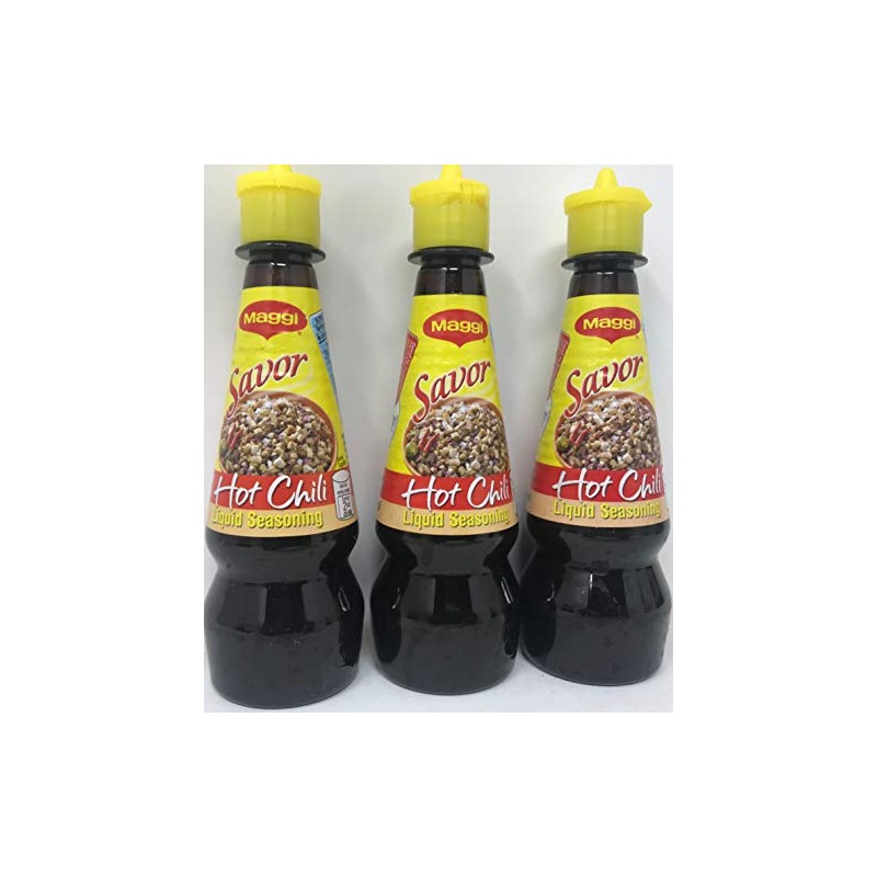 Maggi Savor Liquid Seasoning, Hot Chili 130ml, 3 Pack