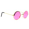 Skeleteen Pink Round Hippie Glasses - Pink 60's Style Hipster