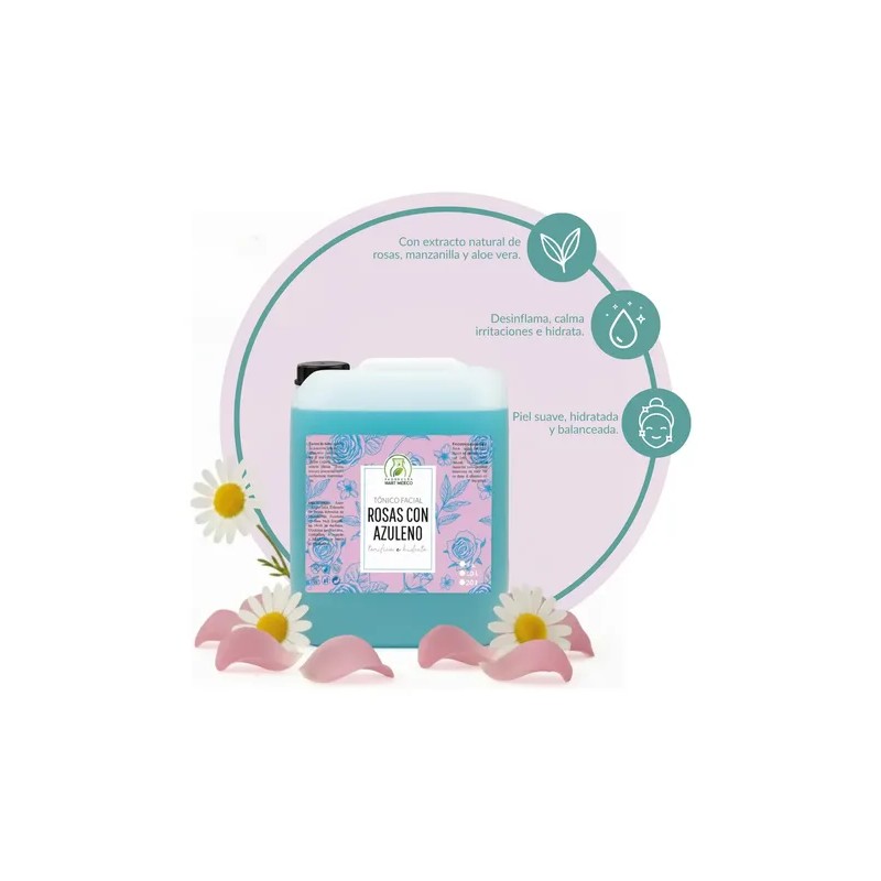 Tónico Facial Hidratante De Rosas Con Azuleno 10 Litros
