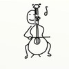CafePress Palo Plays The Cello Square Sticker 3 X 3