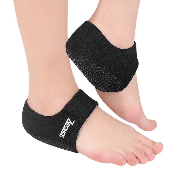 ZEPOHCK Heel Cushions, Protectors Plantar Fasciitis Heel Pads Heel Cups Adjustable Breathable Heel Support for Achilles Heels, Heel Pain Relief (Large)
