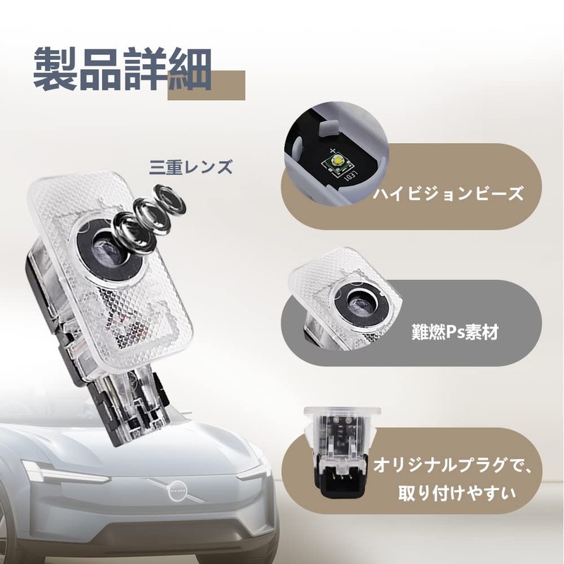 Volvo Car Curtain LED Courtesy Lamp Welcome Light Courtesi Light