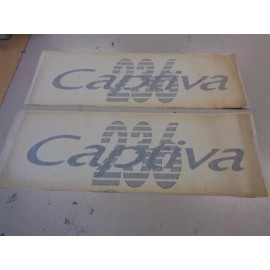 RINKER CAPTIVA 236 DECAL SET OF (2) TEAL / SILVER / BLACK 28 7/8" X 9 3/4" BOAT